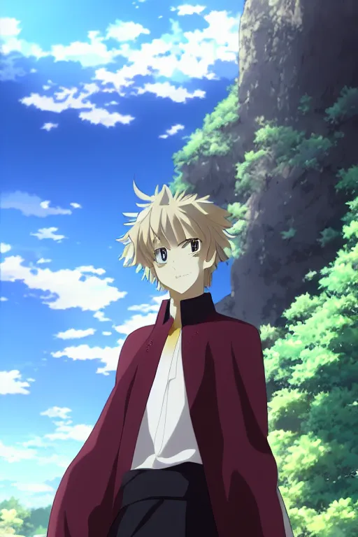 Image similar to a portrait of a character in a scenic environment by ufotable