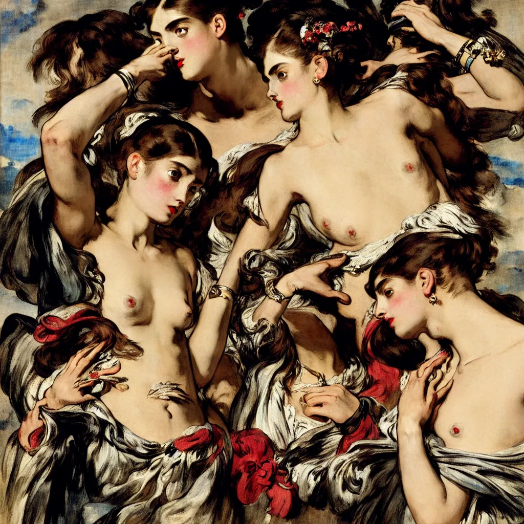 Prompt: fashion advertising campaign by eugene delacroix, highly detailed, intricate