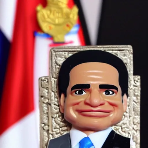Image similar to abdel fattah el sisi , president of Egypt as a cute mini figure