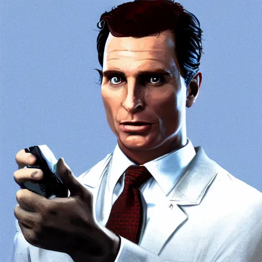 Prompt: Patrick Bateman as GTA-V character