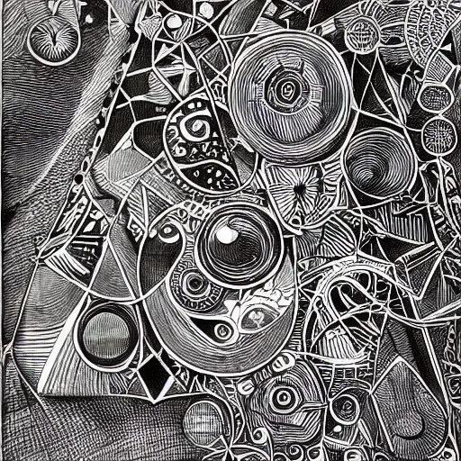 Image similar to elizer yudkowsky, black ink on paper, trending on artstation, beautiful, intricate, detailed