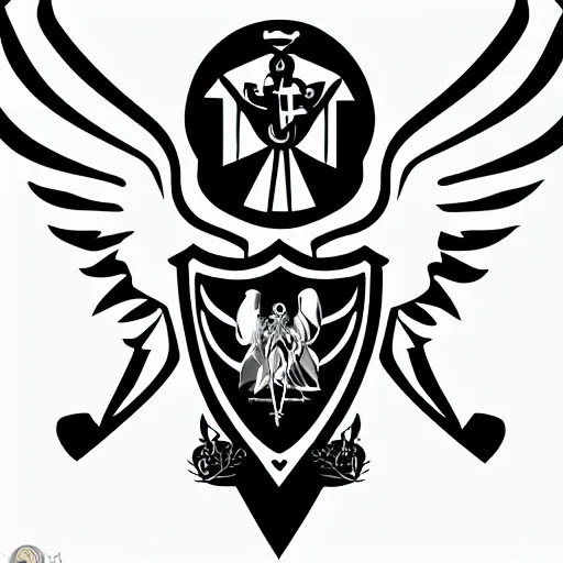 Image similar to svg vector sticker of absolutely divine-deity-angel-eagle heraldry, royalty, family-crest, rocking out, wearing headphones, huge speakers, dancing, rave, DJ, spinning records, digital art, amazing composition, rule-of-thirds, award-winning, trending on artstation, featured on deviantart