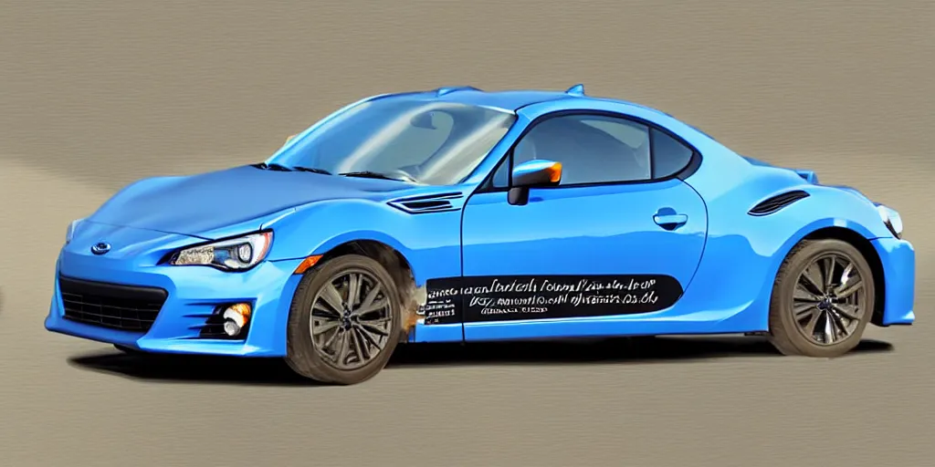 Prompt: cell - shaded blue subaru brz