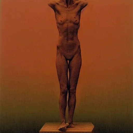 Prompt: pain, sculpture by zdzisław beksinski.