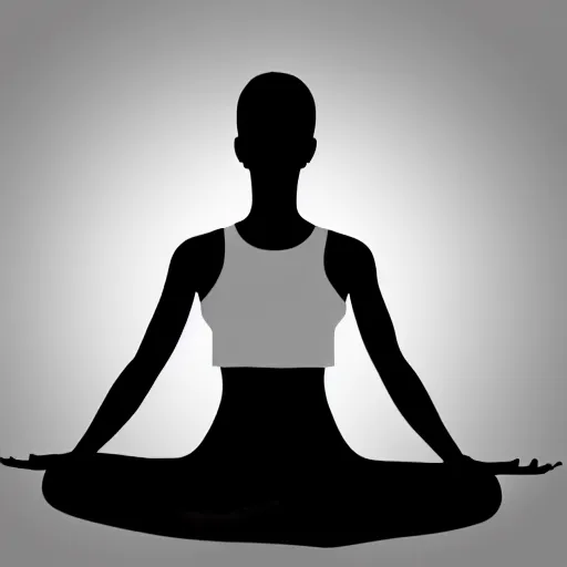 Image similar to black and white corporate logo female silhouette yoga pose