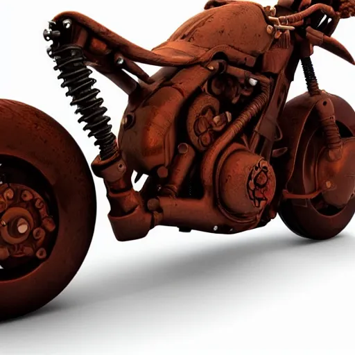 Prompt: akira motorcycle, steampunk, 3 d model, 3 d sculpture, 3 d cg, digital art, soft light