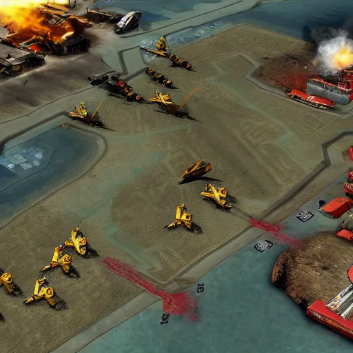 Image similar to 1944 D-Day in the video game Command and Conquer Red Alert 3