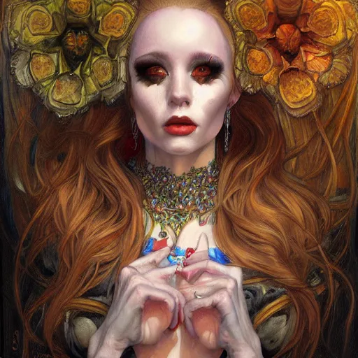 Image similar to a painting in the style of donato giancola and in the style of natalie shau.