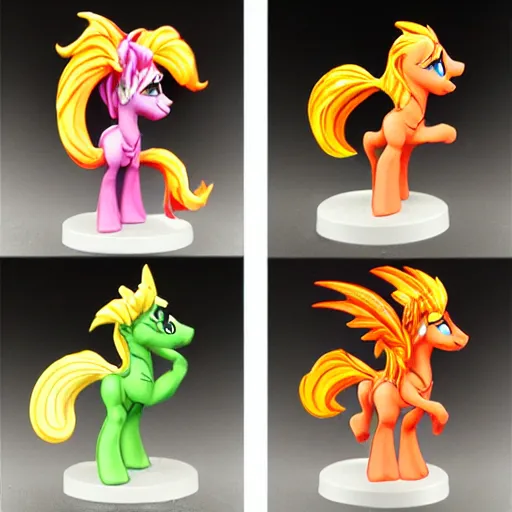 Image similar to mlp sunset shimmer epic magic glowing painted miniatures for dungeons & dragons