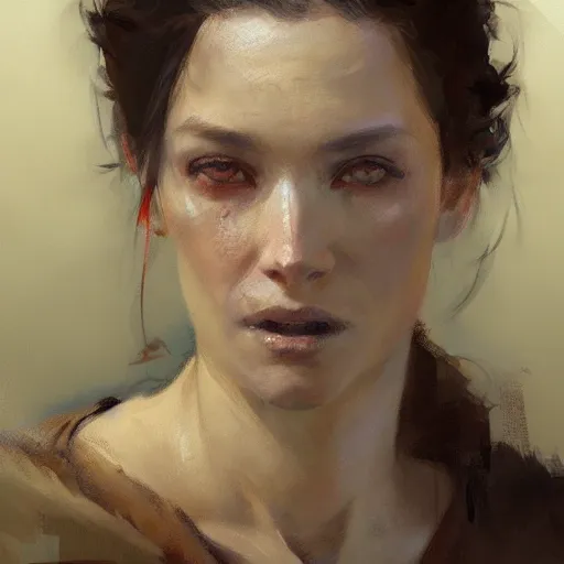 Prompt: a woman with an ugly face, portrait by Greg Rutkowski, craig mullins and Gaston Bussiere
