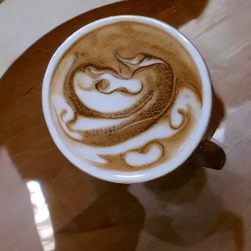 Image similar to photo, asian dragon as latte art