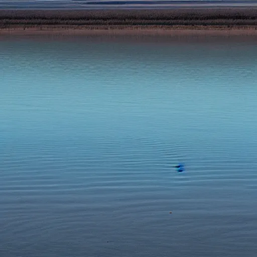 Image similar to a still plain of endless water across the horizon, no waves, no ripples, with a blue sky above it and reflected within it