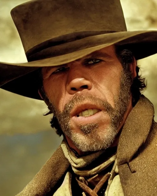 Image similar to film still close up shot of ron perlman in the movie a fistful of dollars. photographic, photography