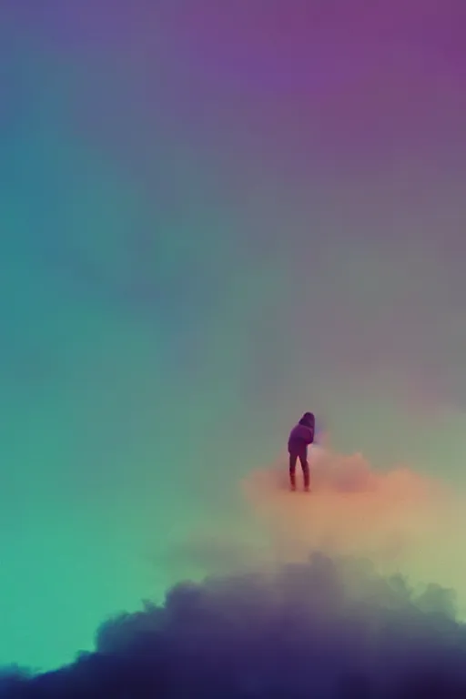 Image similar to high quality pastel coloured film close up wide angle photograph of eminem wearing clothing swimming on cloud furniture in a icelandic black rock environment in a partially haze filled dreamstate world. three point light, rainbow. photographic production. art directed. pastel colours. volumetric clouds. pastel gradient overlay. waves glitch artefacts. extreme facial clarity. 8 k. filmic.