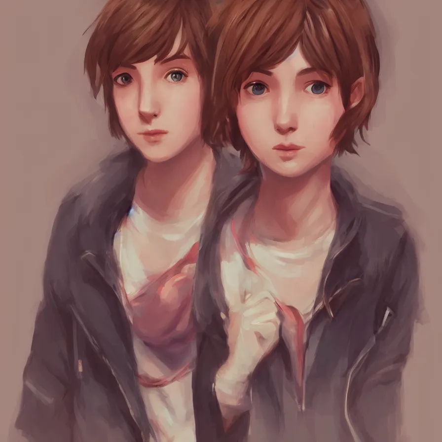 Prompt: a selfie of max caulfield, intricate, young and cute, highly detailed, digital painting, artstation, concept art, illustration, life is strange, Edouard Caplain