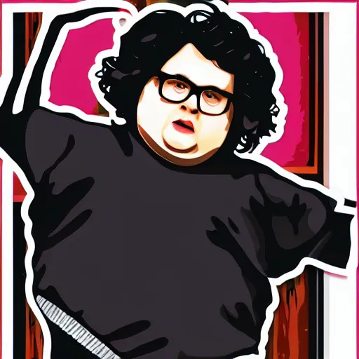 Image similar to jonah - hill / andy milonakis & clark duke hybrid, vector, svg sticker art