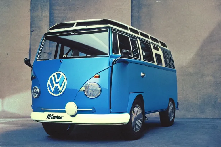 Prompt: designed by giorgetto giugiaro vw bus, ektachrome photograph, volumetric lighting, f 8 aperture, cinematic eastman 5 3 8 4 film