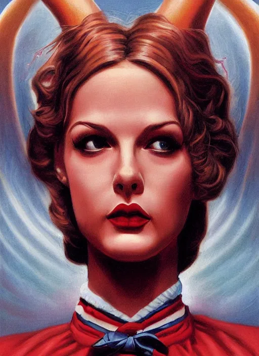 Image similar to twin peaks poster art, portrait of talyor swift cheerleader, by michael whelan, rossetti bouguereau, artgerm, retro, nostalgic, old fashioned, 1 9 8 0 s teen horror novel cover