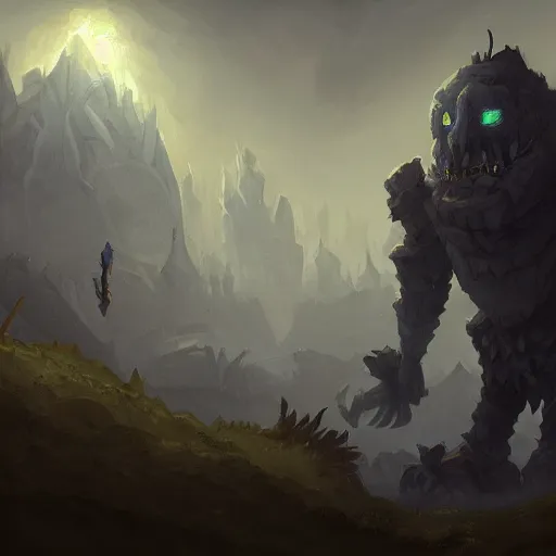 Prompt: smoke golem, storm background, epic fantasy style, in the style of Greg Rutkowski, hearthstone artwork