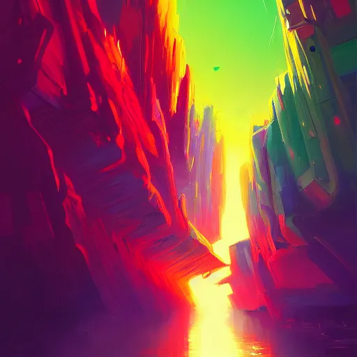 Image similar to a beautiful and vivid and colorful andreas rocha and alena aenami fantasy sci - fi acrylic paint illustration. a warp drive reaching infinite density. trending on artstation