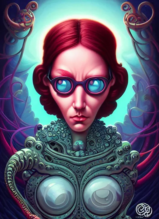 Image similar to cosmic lovecraft random cartoon character portrait, pixar style, by tristan eaton stanley artgerm and tom bagshaw.