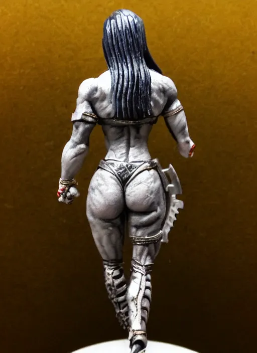 Image similar to Fine Image on the store website, eBay, Full body, 80mm resin detailed miniature of a Muscular female warrior, view from behind