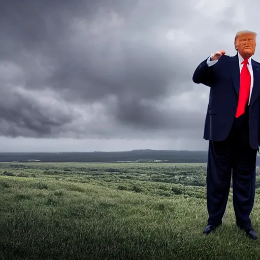 Prompt: 4 k hdr full body wide angle sony portrait of donald trump showering in a rainstorm with moody stormy overcast lighting