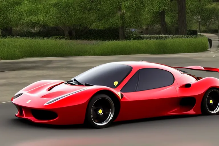 Prompt: ferrari fiat multipla wallpaper sport car gran turismo 7 forza horizon need for speed fast and furious 5 unreal engine supercar hypercar game concept car octane render, 4 khd 2 0 2 2 3 d cgi rtx style chrome reflexion global illumination ray tracing hdr arstation pixar and disney unreal