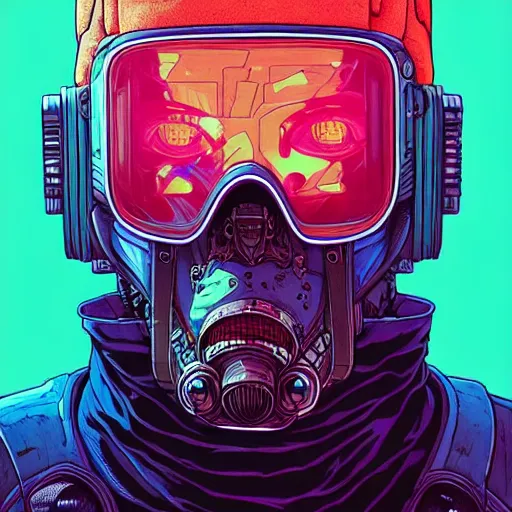 Prompt: portrait painting of a cyberpunk road warrior, sharp focus, award - winning, trending on artstation, masterpiece, highly detailed, intricate. art by josan gonzales and moebius and deathburger