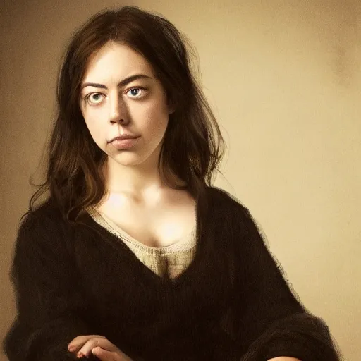 Prompt: a masterpiece portrait photo of a beautiful young woman who looks like a icelandic aubrey plaza