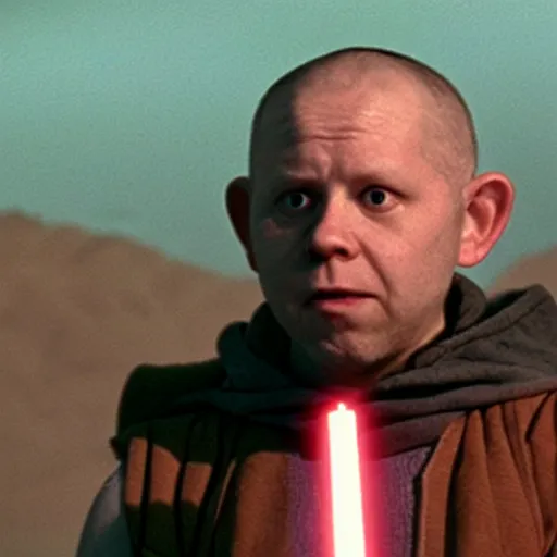 Image similar to a film still of mogwai as a jedi in star wars realistic, detailed