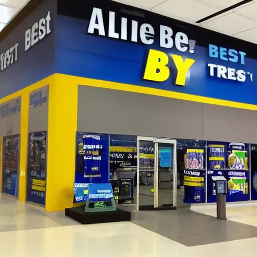 Image similar to alien found a best buy store