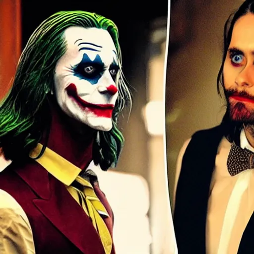 Prompt: joker jared leto and morbius jared leto