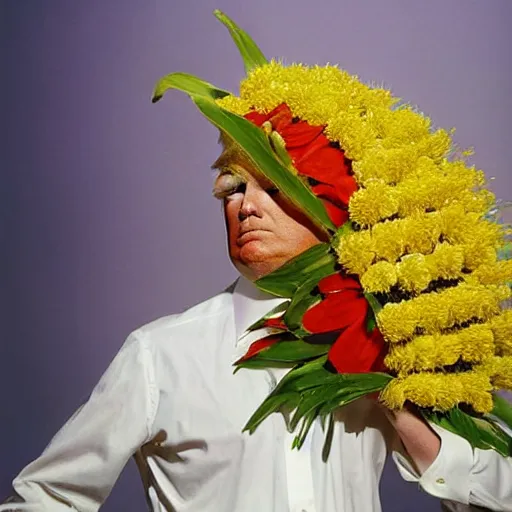 Prompt: Donald Trump in a flower, photographed by Anne Geddes