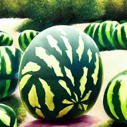 Prompt: bob ross watermelon hybrid