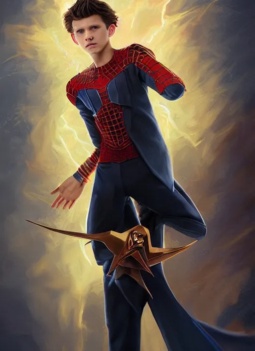 Prompt: a full head photoshot, detailed photograph of skinny young tom holland as a dark magician, photorealism ultradetailed digital art, irina french, heraldo ortega, mandy jurgens, golden ratio, art canvas, award winning, masterpiece trending on artstation 8 k 1 5 0 mpx, hasselblade wide shot