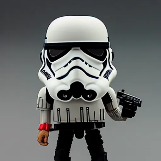 Image similar to yannic kilcher cosplay stormtrooper, stop motion vinyl action figure, plastic, toy, butcher billy style