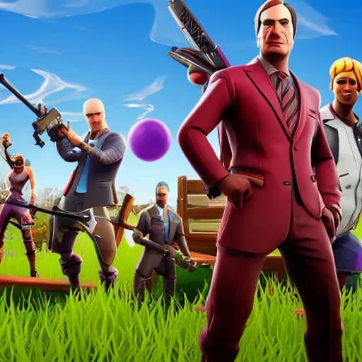 Image similar to saul goodman in the video game fortnite