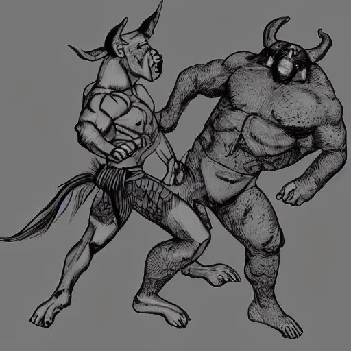Image similar to An orc with a boar in a suplex, detailed digital art