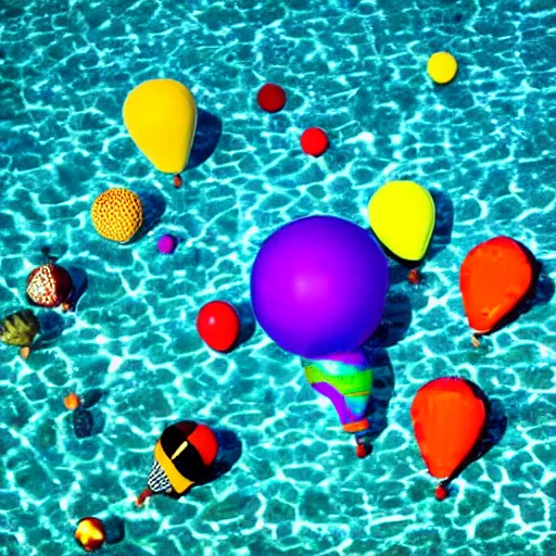 Image similar to balloon animals pop art but placed on the sea floor.