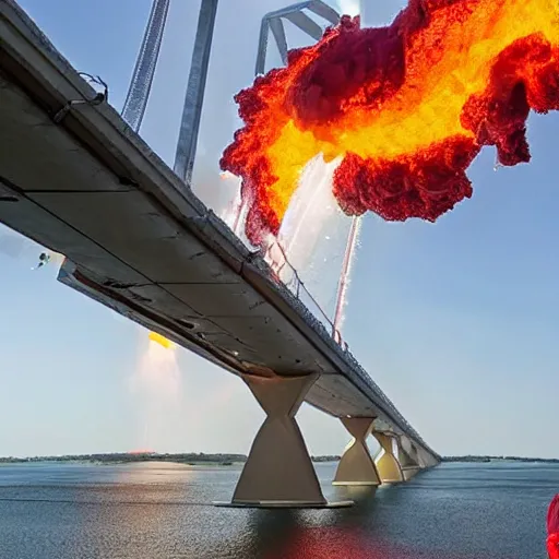 Image similar to Crimean Bridge exploding