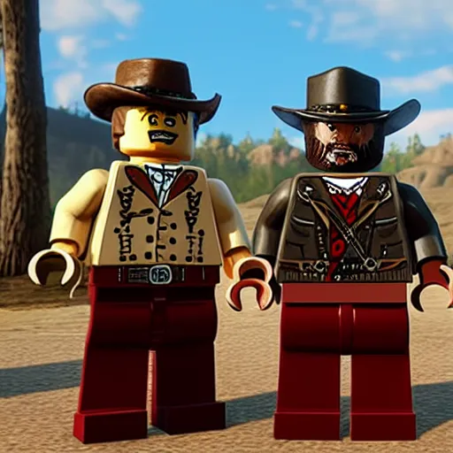 Image similar to Red Dead Redemption 2 in Lego