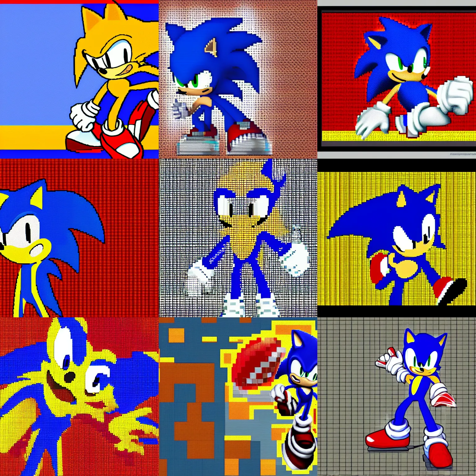 Sonic Pixel Art High Definition High Details Stable Diffusion