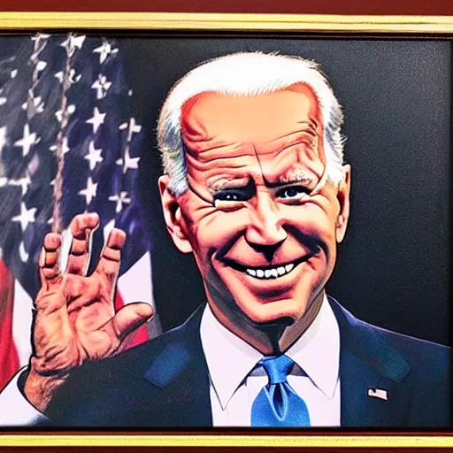 Prompt: demonic joe biden portrait, realistic photograph, award - winning