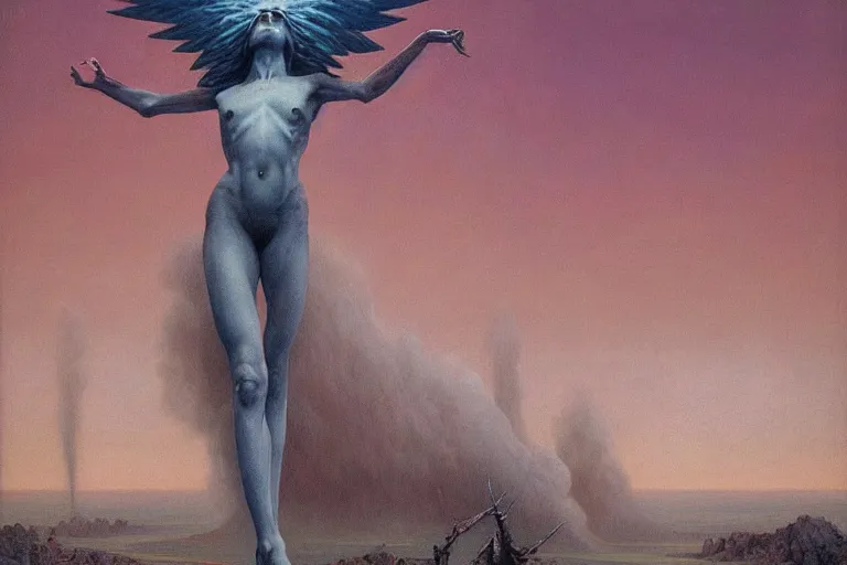 Image similar to an amazing masterpiece of art by gerald brom, Zdzisław Beksiński, a war