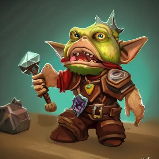 Image similar to a cute and adorable little ork wizard, hearthstone, concept illustartion, character art,