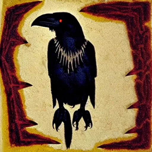 Image similar to raven - shaman, prehistoric cave painting