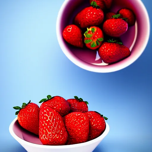 Prompt: a bowl of strawberries next to a can of ice cream, a still life by dahlov ipcar, pinterest contest winner, kitsch movement, vray tracing, y 2 k aesthetic, octane render