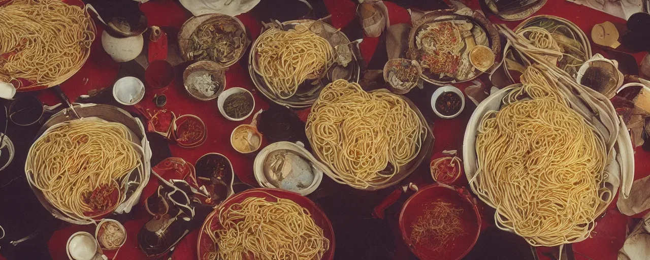 Image similar to the spaghetti trade in the indian ocean, tang dynasty, canon 5 0 mm, kodachrome, in the style of wes anderson, retro