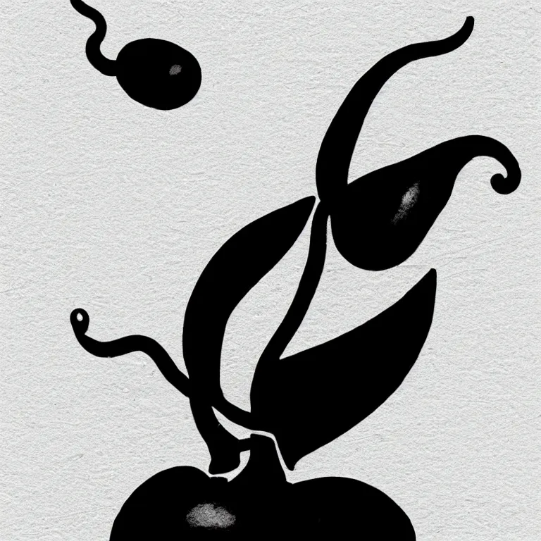 Prompt: simple yet detailed illustration pictogram of a jalapeno on fire , use of negative space allowed, artwork created by mike mignola and bansky in the style of a tattoo stencil, shaded ink illustration, black and white only, smooth curves